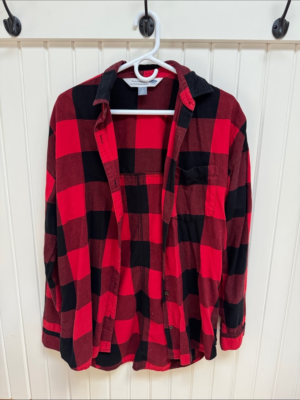 Old Navy Red and Black Buffalo Plaid Button-Down Shirt